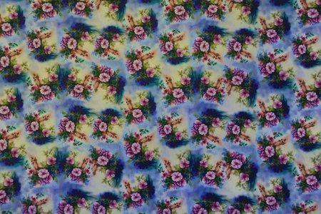Floral Pattern with Purple and Pink Flowers