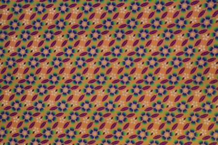 Vibrant Floral Pattern on Orange Background